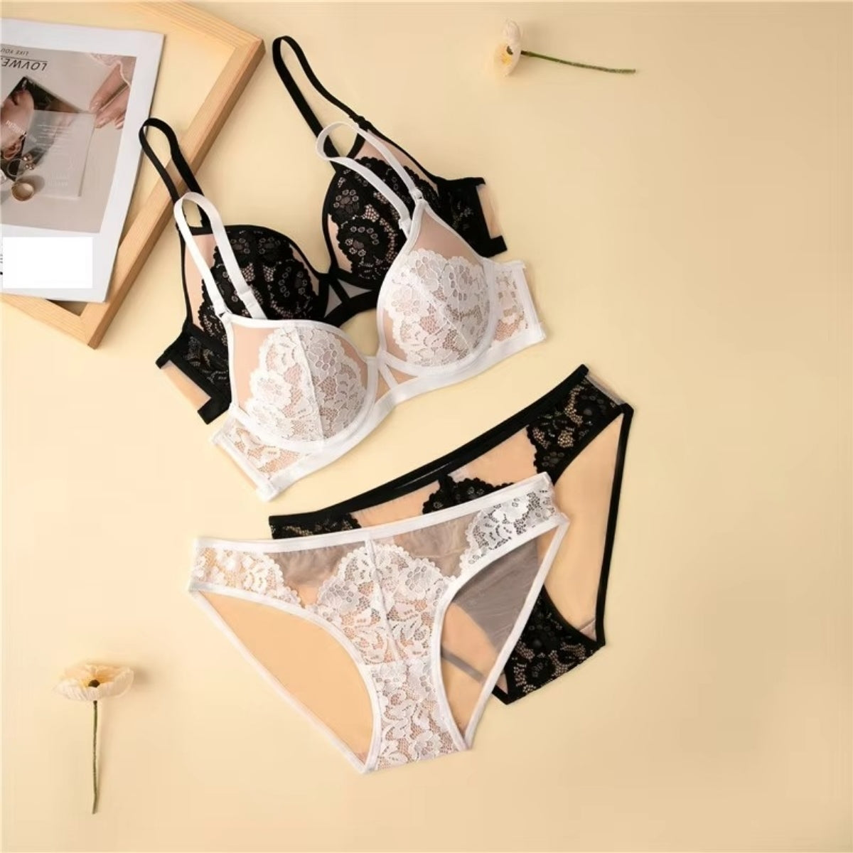 Women's Lightly Padded Wire Free Bra Panty Lingerie Set for Girl's Combo (Pack of 6) | L-163
