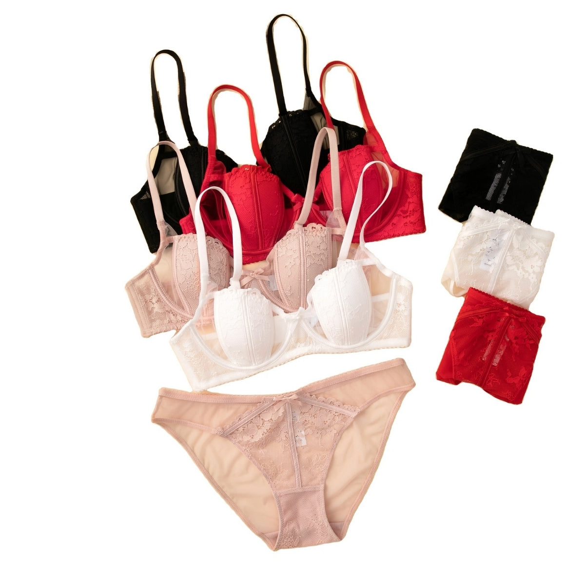 Women's Lightly Padded Wire Free Bra Panty Lingerie Set for Girl's Combo (Pack of 6) | L-166