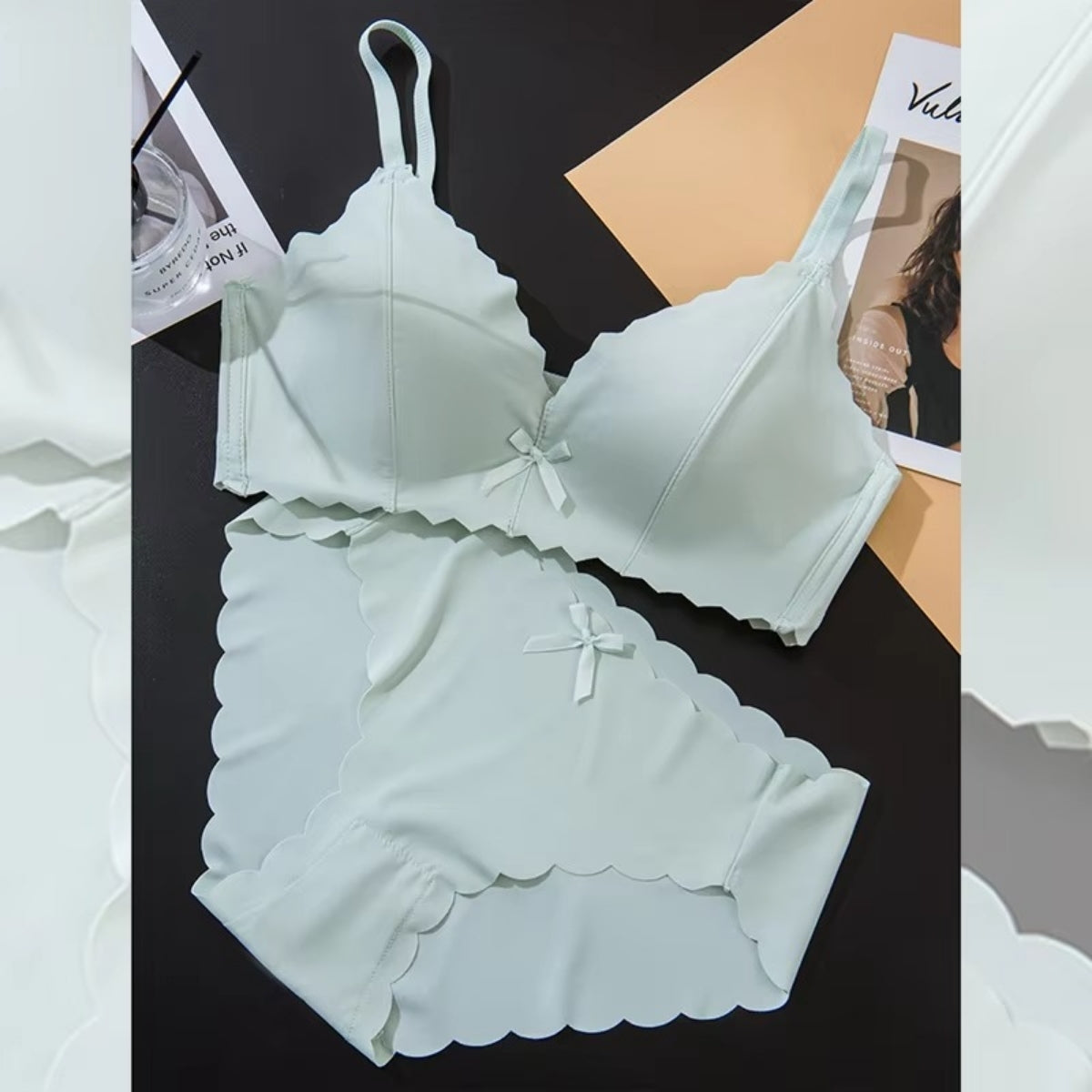 Women's Lightly Padded Wire Free Bra Panty Lingerie Set for Girl's Combo (Pack of 6) | L-144