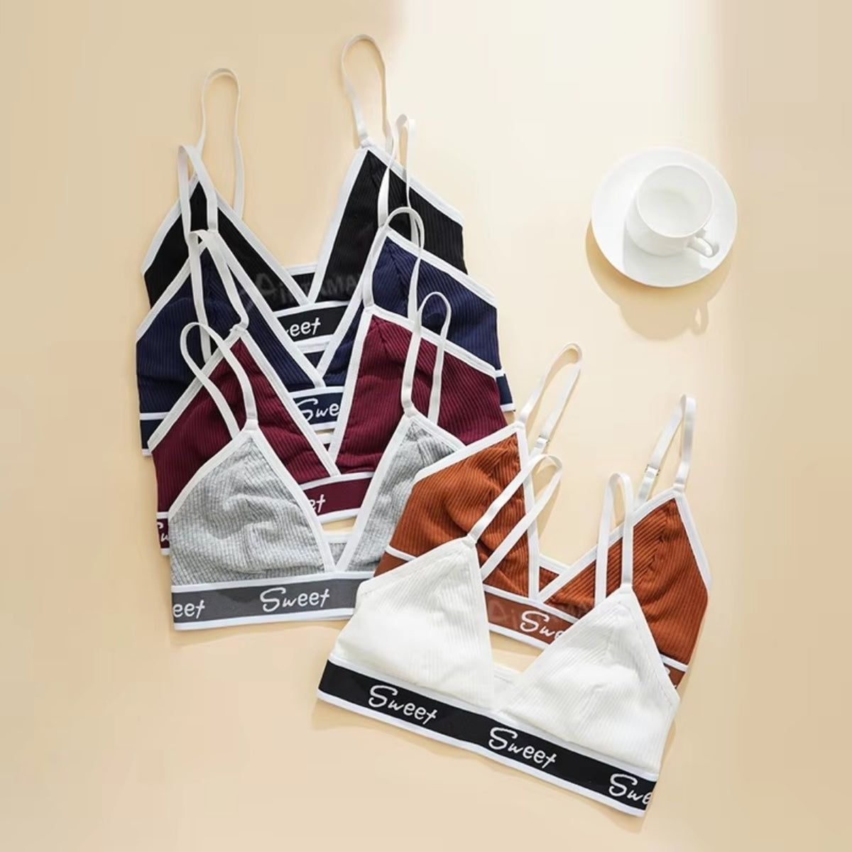 Women's Lightly Padded Wire Free Bra Panty Lingerie Set for Girl's Combo (Pack of 6) | L-148