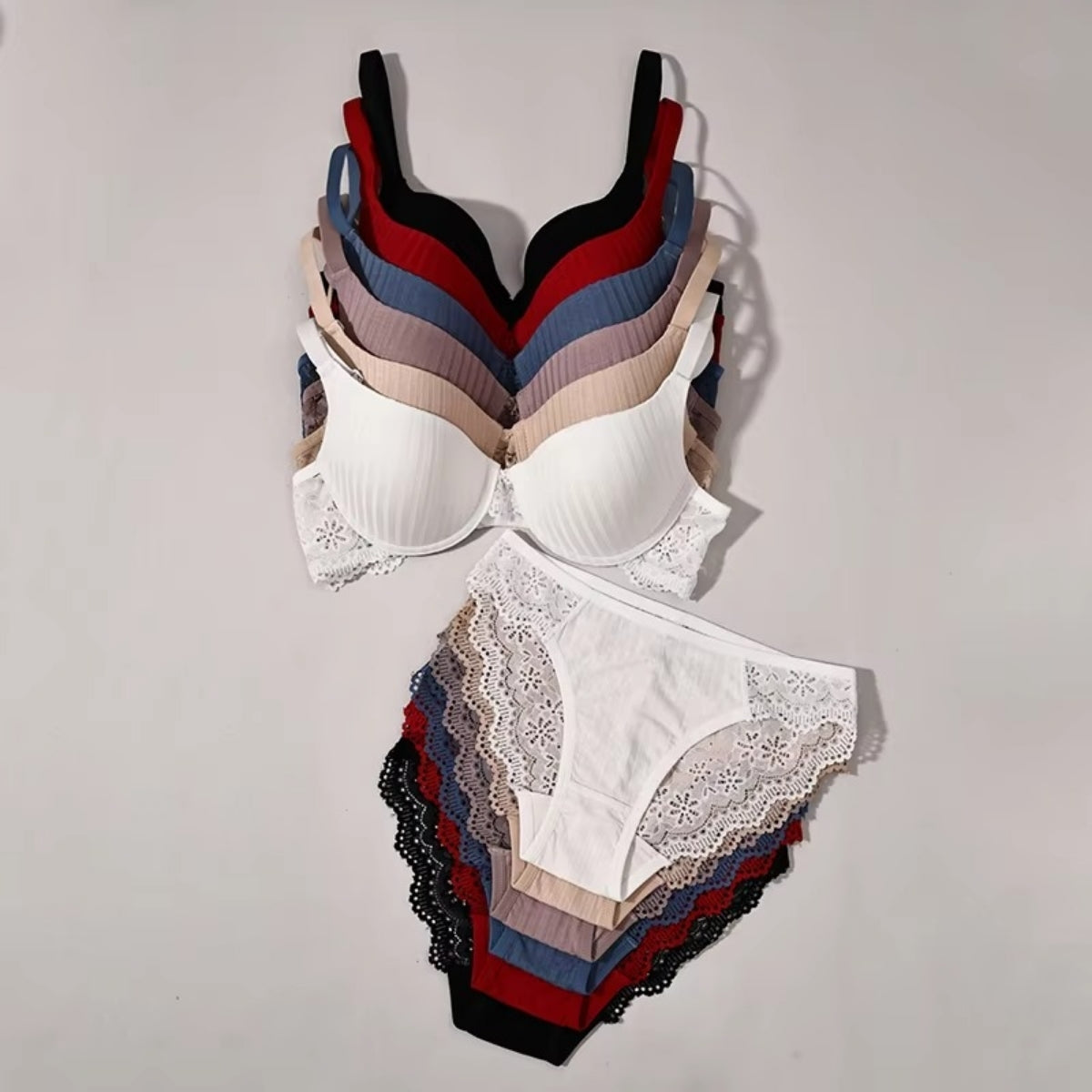 Women's Lightly Padded Wire Free Bra Panty Lingerie Set for Girl's Combo (Pack of 6) | L-149