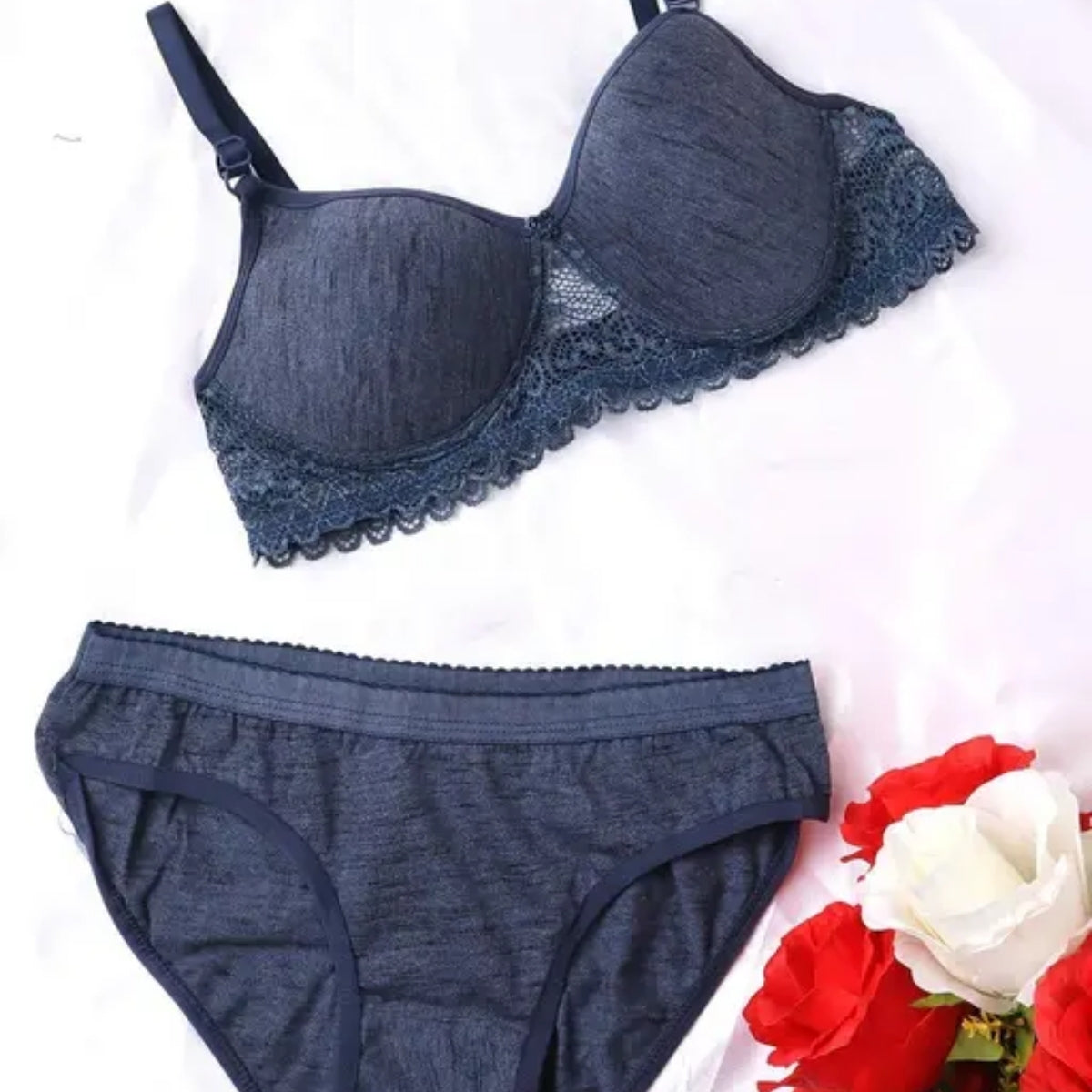Women's Lightly Padded Wire Free Bra Panty Lingerie Set for Girl's Combo (Pack of 6) | L-151