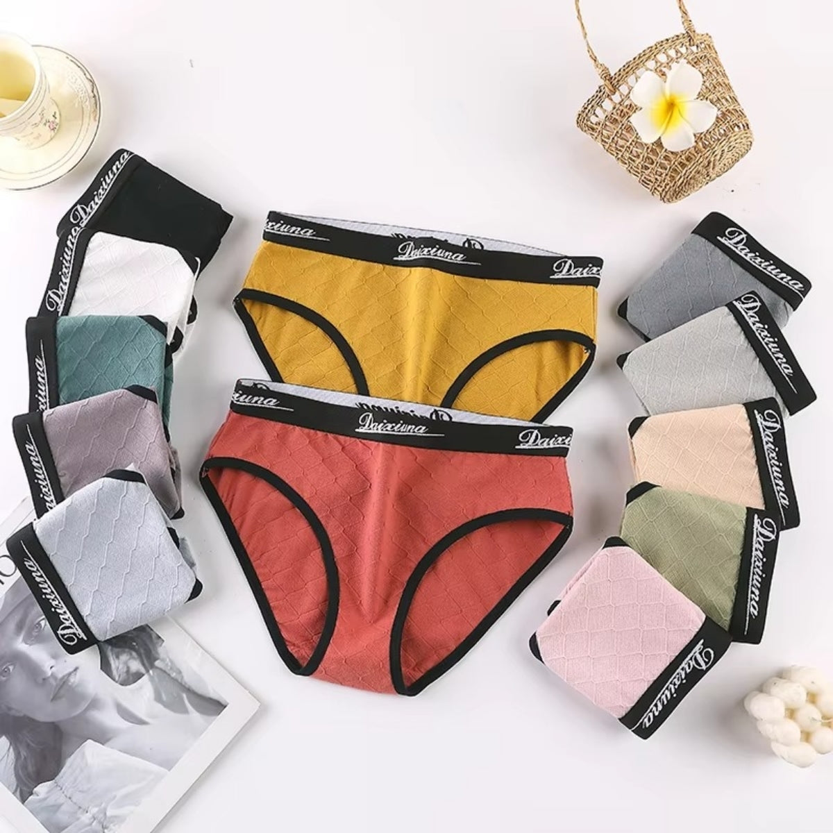 Women's Lightly Padded Wire Free Bra Panty Lingerie Set for Girl's Combo (Pack of 6) | L-153