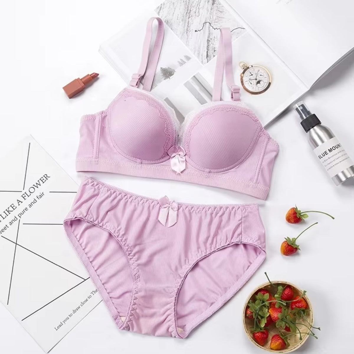 Women's Lightly Padded Wire Free Bra Panty Lingerie Set for Girl's Combo (Pack of 6) | L-159