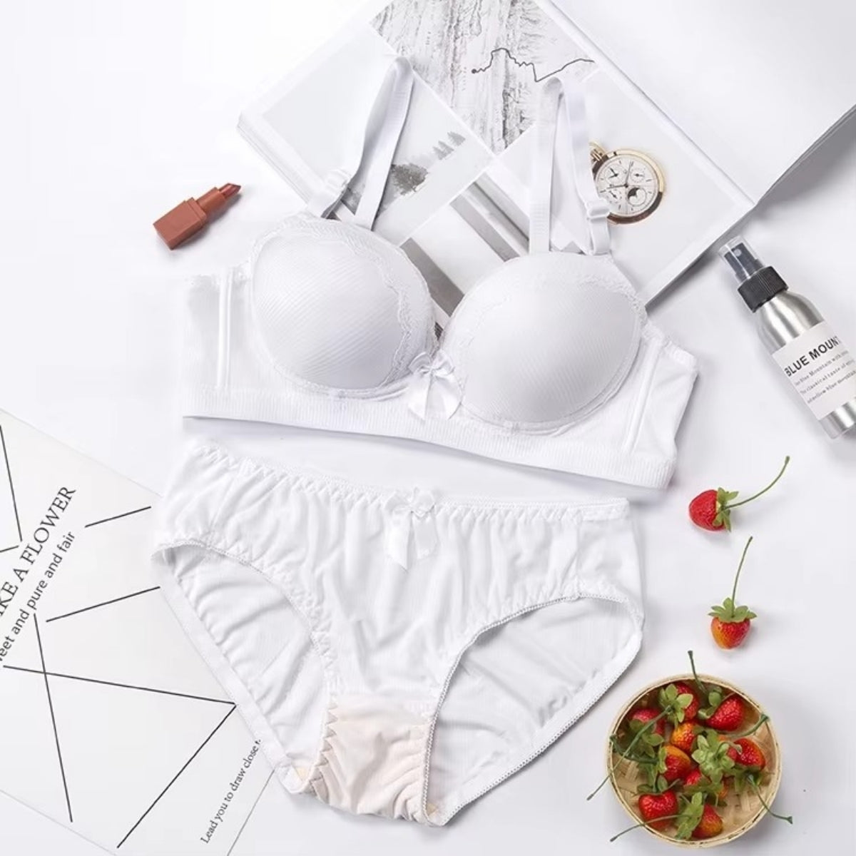 Women's Lightly Padded Wire Free Bra Panty Lingerie Set for Girl's Combo (Pack of 6) | L-159