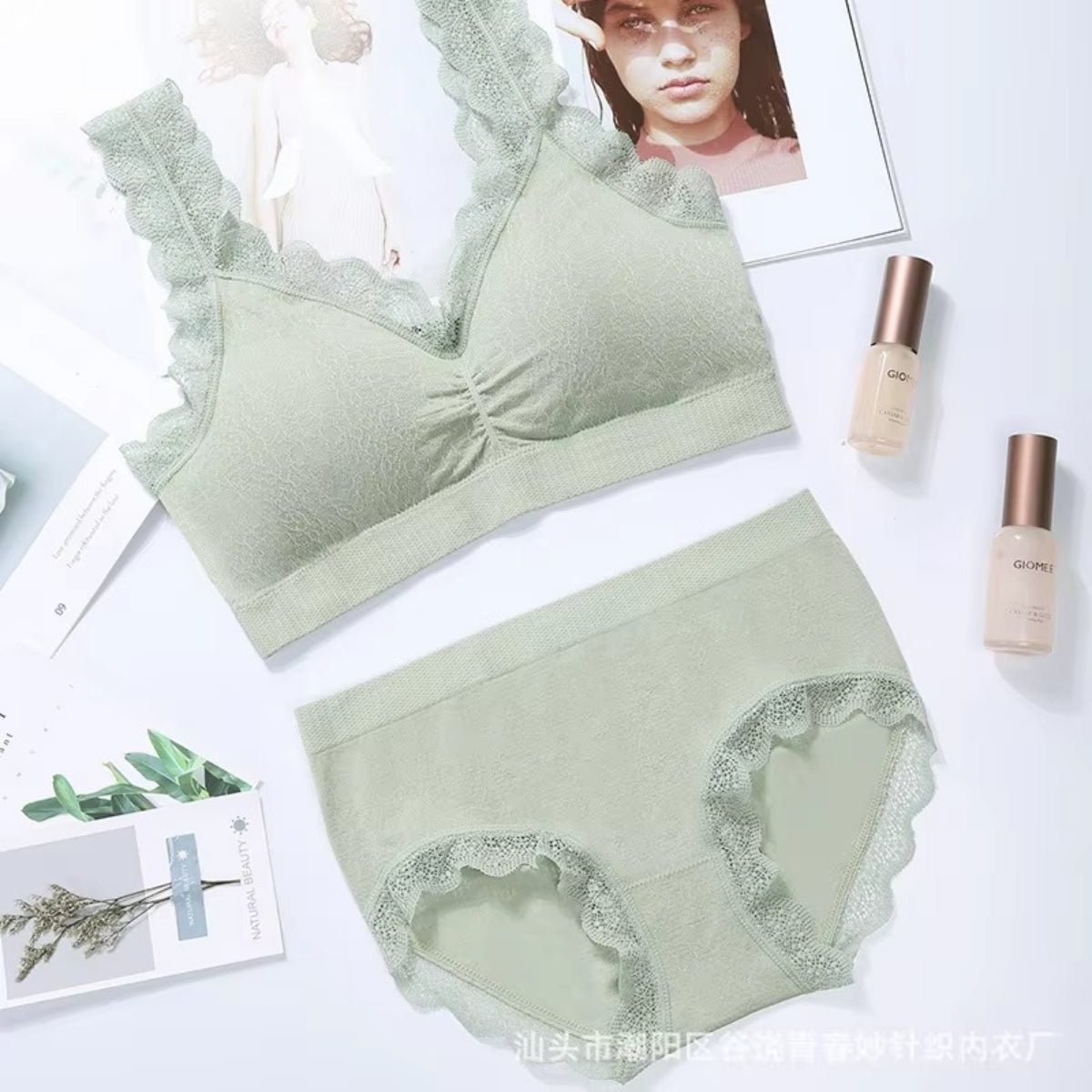 Women's Lightly Padded Wire Free Bra Panty Lingerie Set for Girl's Combo (Pack of 6) | L-143