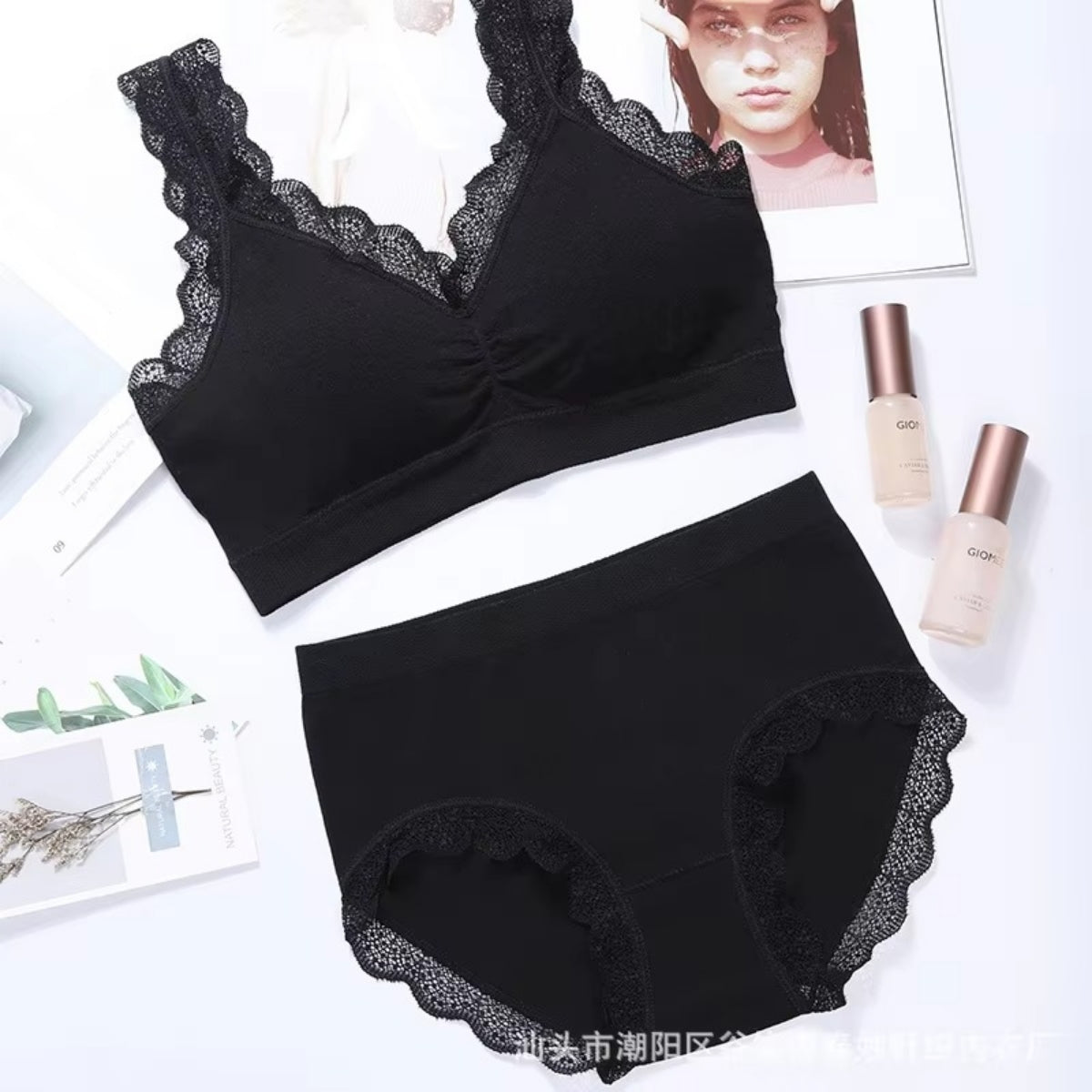 Women's Lightly Padded Wire Free Bra Panty Lingerie Set for Girl's Combo (Pack of 6) | L-143
