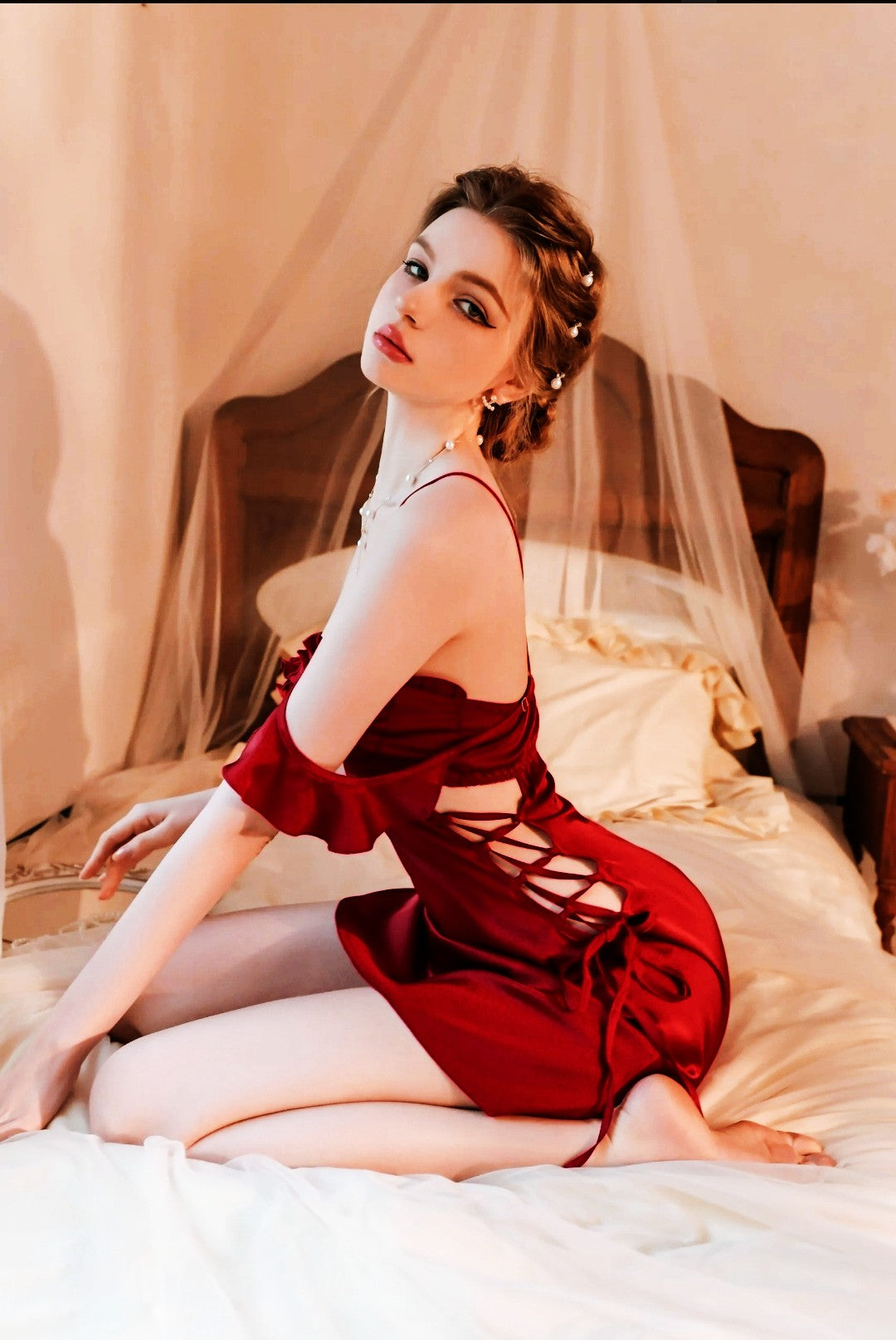 Royal Cinderella Satin Nightwear with Robe | NG-10