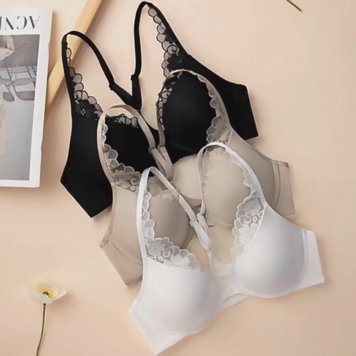 Women's Lightly Padded Wire Free Bra Panty Lingerie Set for Girl's Combo (Pack of 6) | L-162